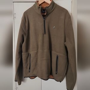 NWT Tailor Vintage Fleece lined pullover green with brown interior Size XL